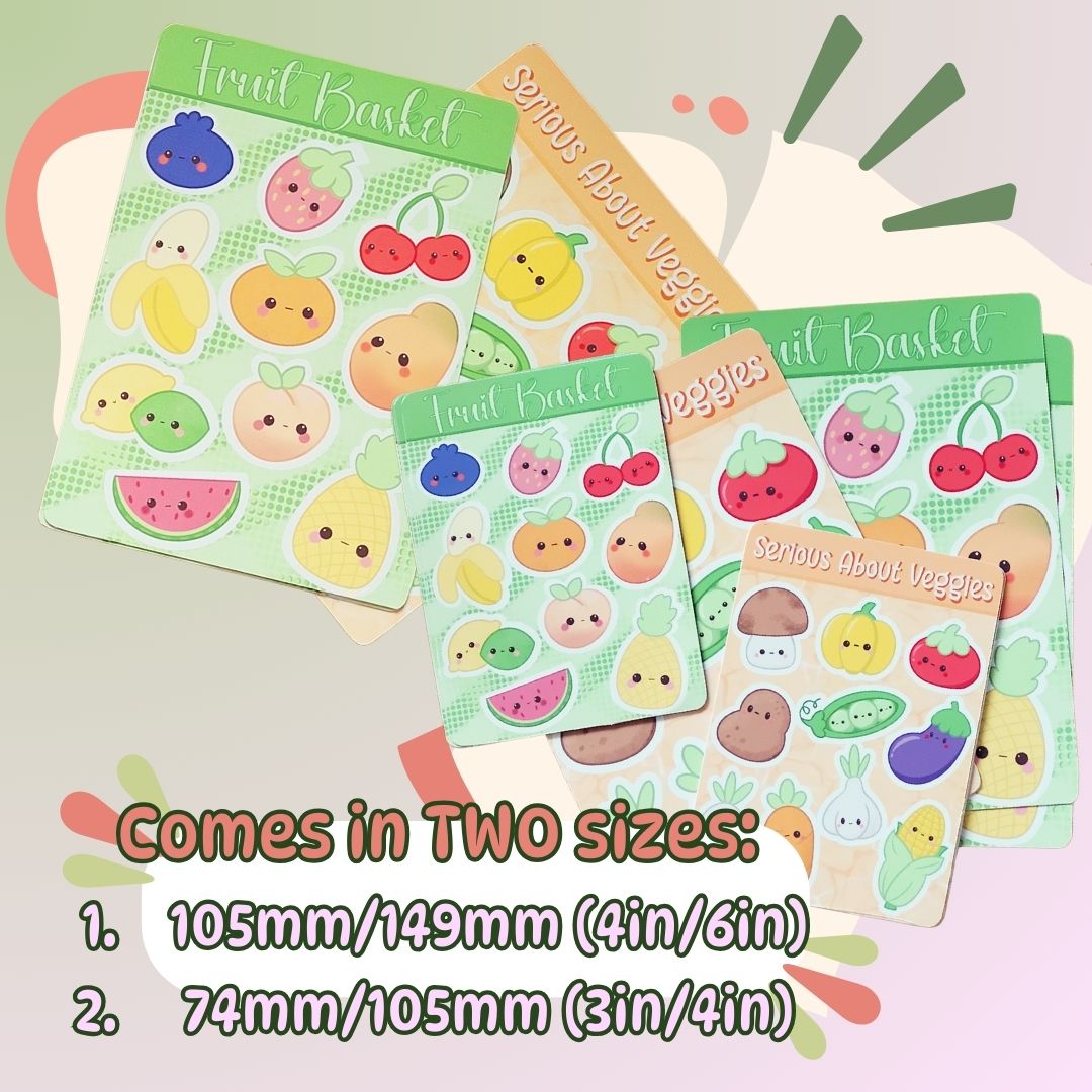Cute Vegetable Sticker Sheet - Adorable and Colourful Veggie Designs for Planners, Journals, and More