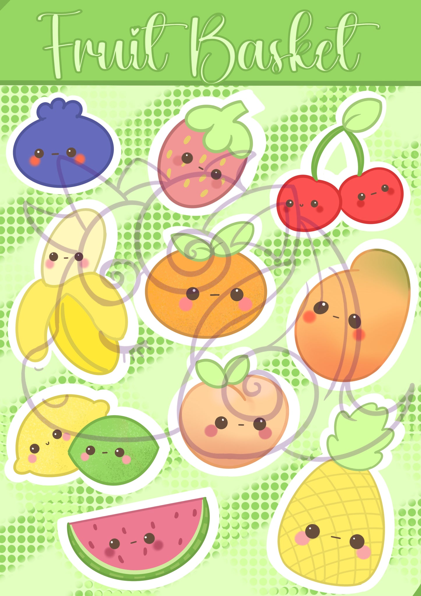 Cute Fruit Sticker Sheet - Adorable and Colourful Fruit Designs for Planners, Journals, and More