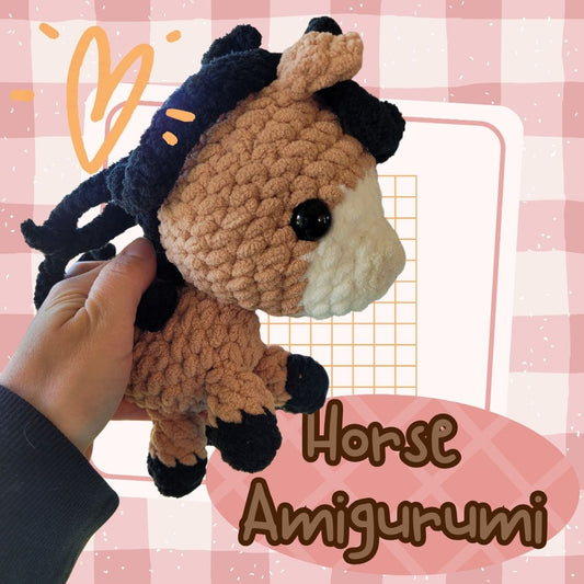 Cute Amigurumi Horse - Handmade Crochet Plush Toy - customizable