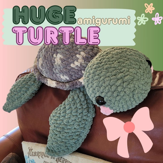 Huge Amigurumi Turtle - Customizable Themed Crochet Plush Toy