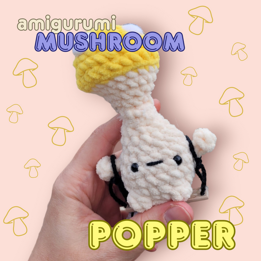 Mushroom Amigurumi, Swinging Mushroom, Fidget mushroom, Mushroom decor, cute amigurumi, stress toy, happy toy, desk pet, keyring, swing