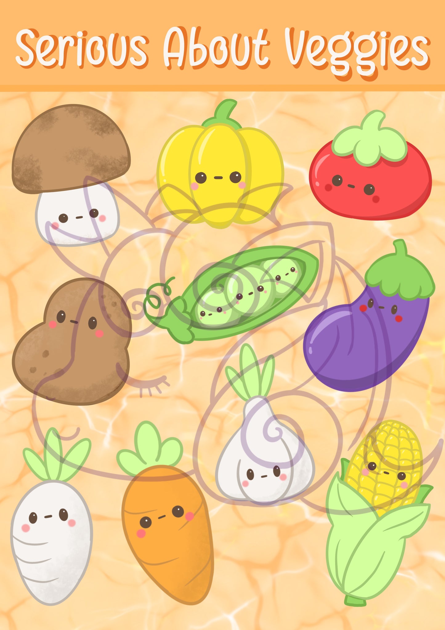 Cute Vegetable Sticker Sheet - Adorable and Colourful Veggie Designs for Planners, Journals, and More